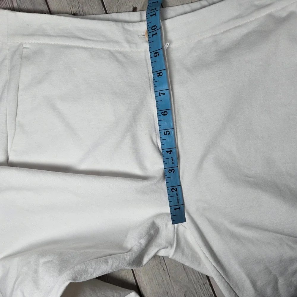 Eileen Fisher White Organic Cotton‎ Blend Tapered Ankle Pants Womens Medium